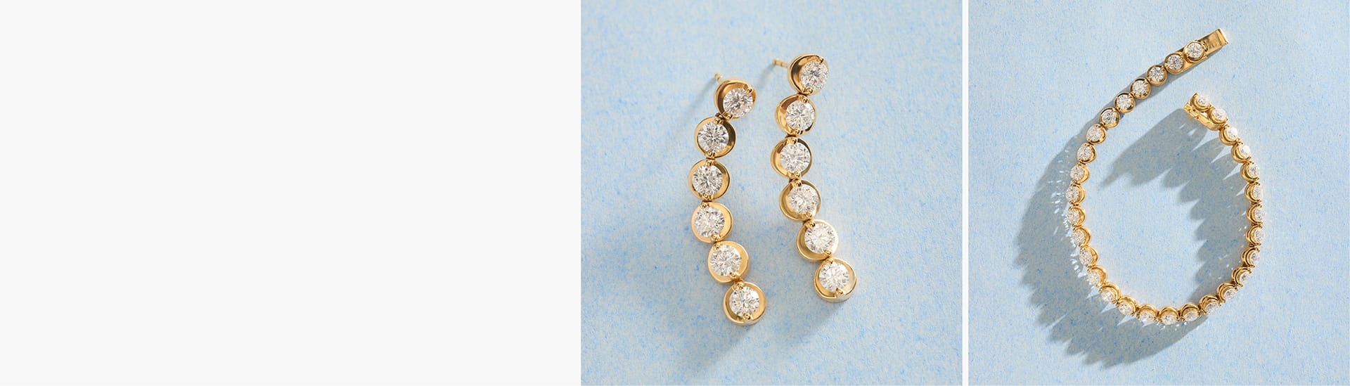 Floating diamond yellow gold jewelry